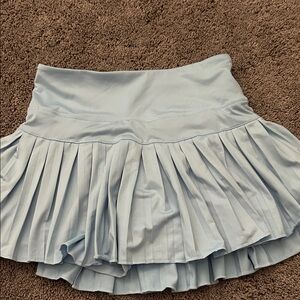 Light Blue Gold Hinge Pleated Skirt